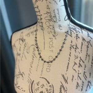 Shiny Metallic Gray Beaded Necklace with Medium Length